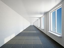 Фреска Белый коридор с окнами