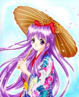 Фреска Аниме Япония девочка с зонтиком