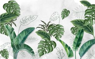 Фреска Тропические листья