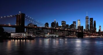 Фотообои Силуэт Нью Йорка с мостом