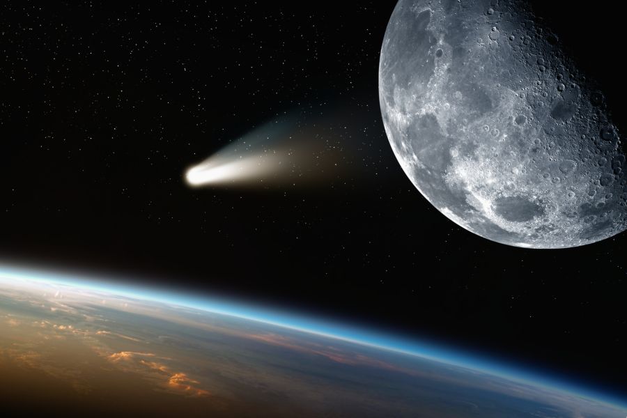 Картина на холсте Летящий к Земле астероид, арт hd0294601