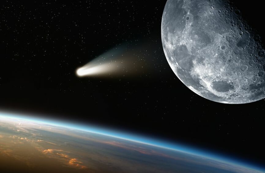 Картина на холсте Летящий к Земле астероид, арт hd0294601