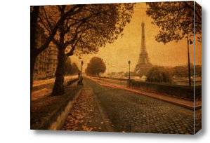 Картина Париж, состаренное фото