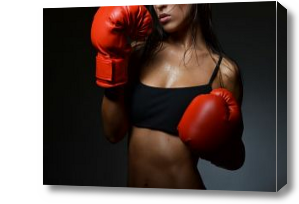 Картина девушка в боксерских перчатках